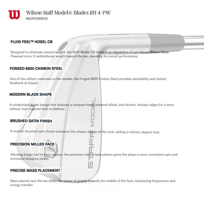 Wilson Wilson Staff Model Blade IJzers 4-PW 2026 (steel shaft)