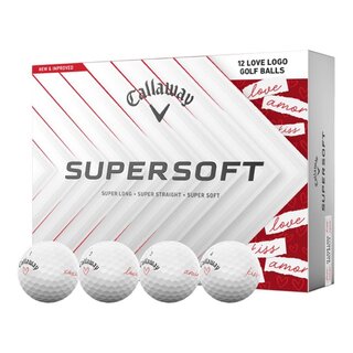 Callaway Callaway SuperSoft 2025 Valentine Golf Balls - White - 12-Pack