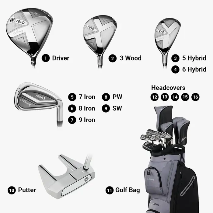 Callaway Callaway Reva Black 16-Piece Ladies Golf Set | Cart Bag (graphite shaft)