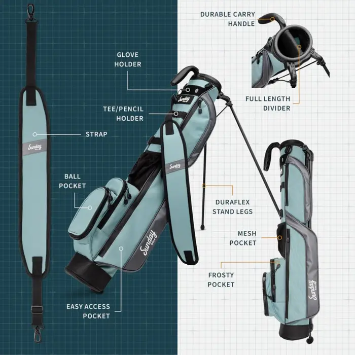 Sunday Golf Sunday Golf Loma Stand Bag - Seafoam Blue