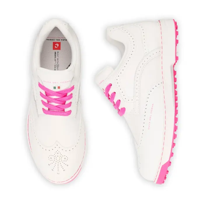 Duca del Cosma Duca del Cosma Tuscania Dames Golfschoenen - Wit Roze
