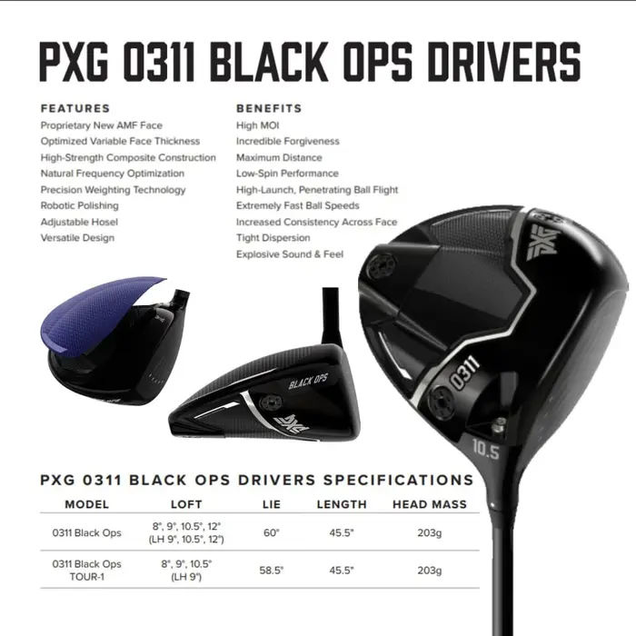 PXG PXG 0311 Black Ops Driver 2024 - Mitsubishi Chemical Tensei Shaft