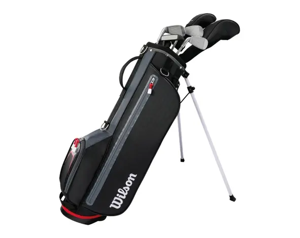 Wilson Wilson Profile Pack complet de golf junior 9 pièces | Sac trepied - Noir Gris (11-14 Ans)