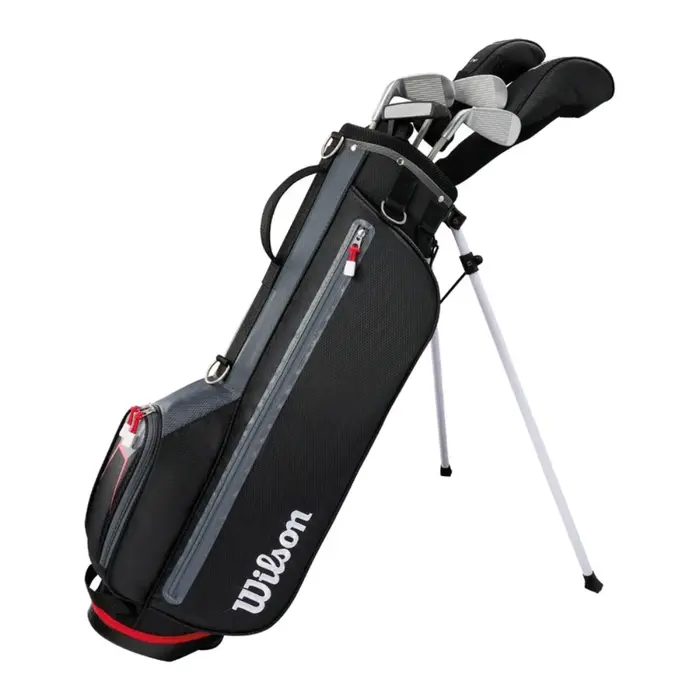 Wilson Wilson Profile Set de Golf Junior de 9 Piezas | Bolsa de golf trípode - Negro Gris (11-14 Años)