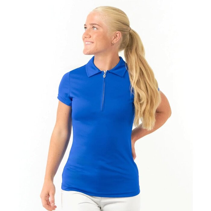 Pure Golf Pure Golf Thrive Cap Sleeve Polo Shirt - Bleu