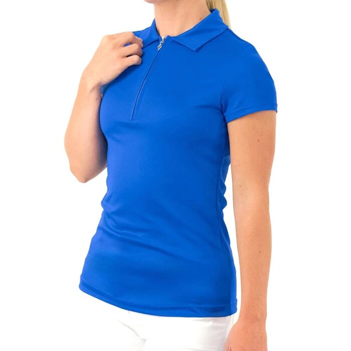 Pure Golf Pure Golf Thrive Cap Sleeve Polo Shirt - Bleu