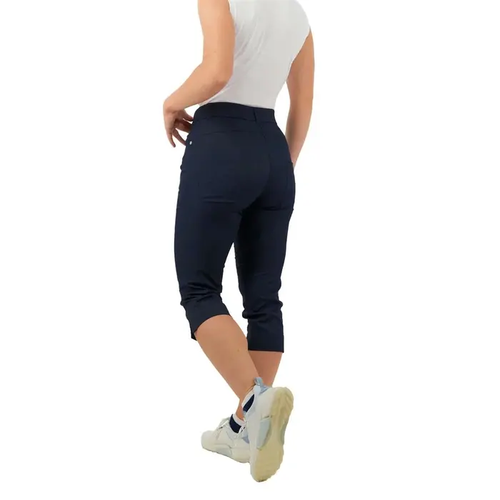 Pure Golf Pantalon de golf Capri Pure Golf Trust2 pour femmes - Bleu marine