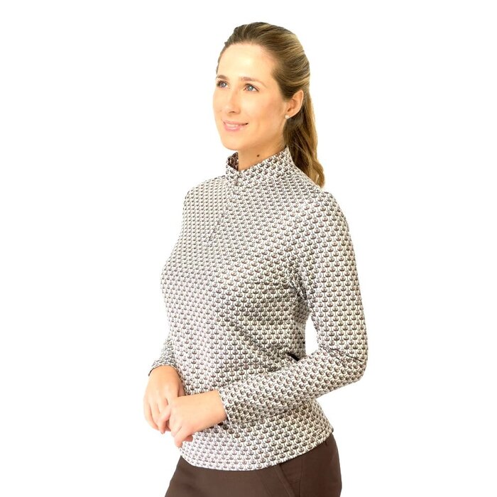 Pure Golf Pure Golf Arusha Mid-layer met Lange Mouwen - Bruin Wit