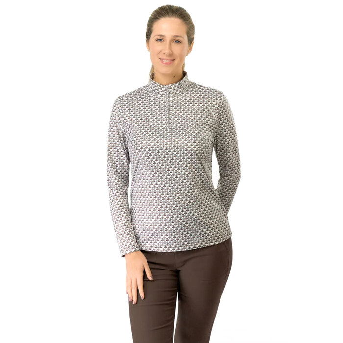Pure Golf Pure Golf Arusha Mid-layer mit langen Ärmeln - Braun Weiß