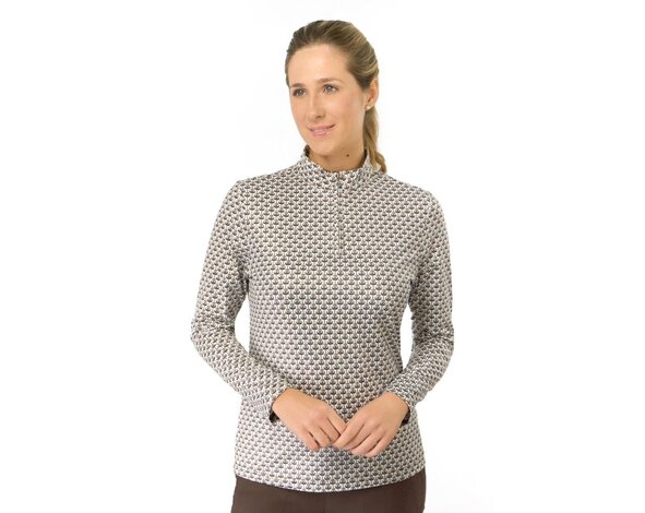 Pure Golf Pure Golf Arusha Mid-layer met Lange Mouwen - Bruin Wit