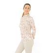 Pure Golf Pure Golf Serenity Zip Top Golfshirt met Lange Mouwen - Bruin Wit