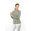 Pure Golf Pure Golf Serenity Zip Top Golfshirt mit langen Ärmeln - Weiß Grün