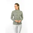 Pure Golf Pure Golf Serenity Zip Top Golfshirt à Manches Longues - Blanc Vert