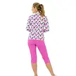 Pure Golf Pure Golf Serenity Zip Top Golfshirt à Manches Longues - Rose Blanc Bleu