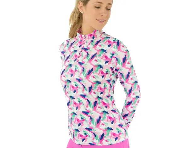 Pure Golf Pure Golf Serenity Zip-Up Long-Sleeved Golf Shirt – Portrait of Paradise
