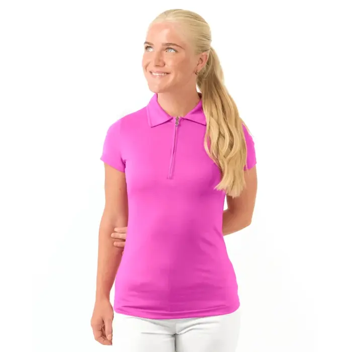 Pure Golf Pure Golf Thrive Cap Sleeve Polo Shirt - Roze