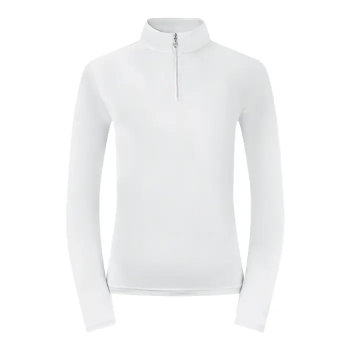 Pure Golf Pure Golf Tranquility2 Zip-Up Long-Sleeved Golf Shirt – White