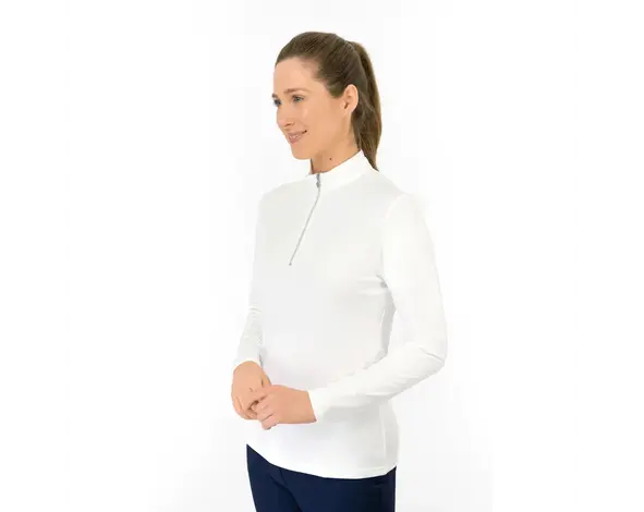 Pure Golf Pure Golf Tranquility2 Zip Top Golfshirt met Lange Mouwen - Wit