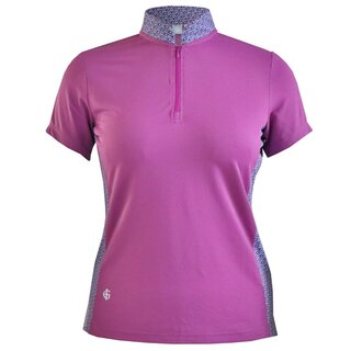 Island Green Island Green Geo Print Mandarin Boord Dames Polo Shirt - Roze