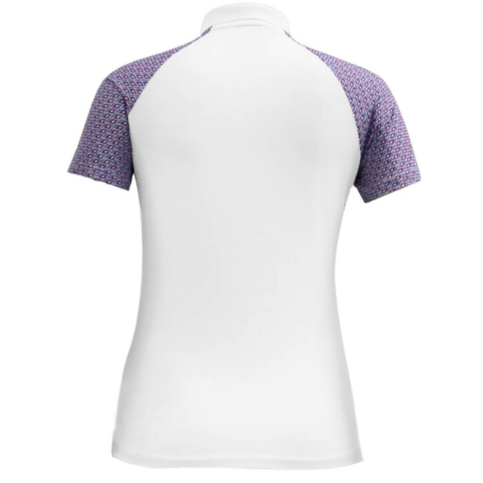 Island Green Polo pour femme Island Green Geo Print Col Mandarin - Blanc