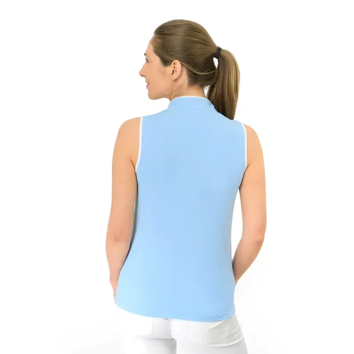 Pure Golf Polo de Golf sans Manches Pure Golf Bloom2 - Bleu