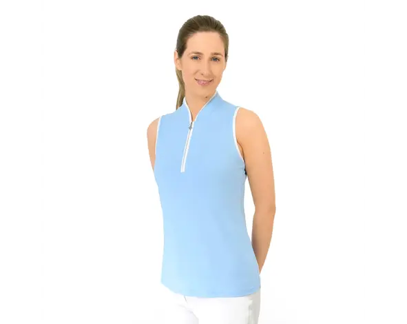Pure Golf Pure Golf Bloom2 Ärmelloses Polo-Golfshirt - Blau