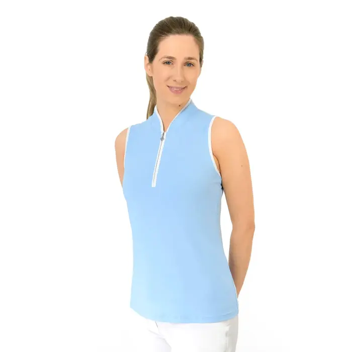 Pure Golf Pure Golf Bloom2 Polo Golfshirt Zonder Mouwen - Blauw