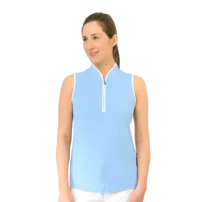 Pure Golf Pure Golf Bloom2 Polo Golfshirt Zonder Mouwen - Blauw