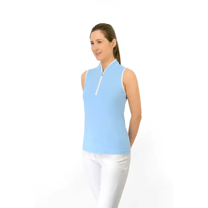 Pure Golf Polo de Golf sans Manches Pure Golf Bloom2 - Bleu