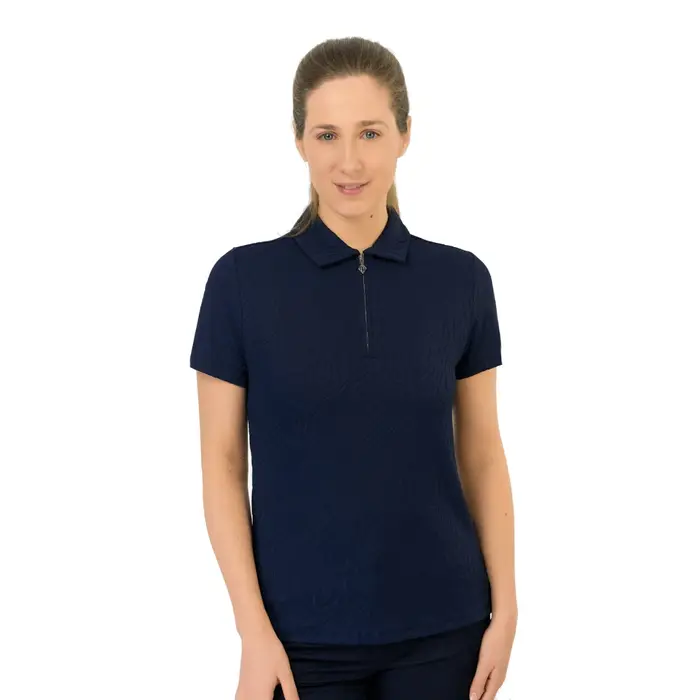 Pure Golf Pure Golf Rebecca Lily PWP Polo-Golfshirt mit kurzen Ärmeln - Marineblau