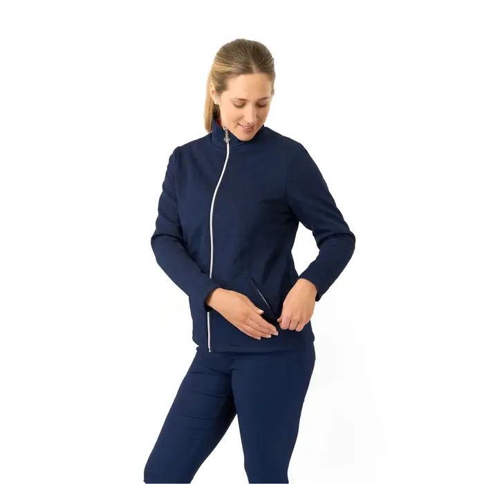 Pure Golf Pure Golf Lola Gevoerd Structuur Winter Golf Jas - Marineblauw