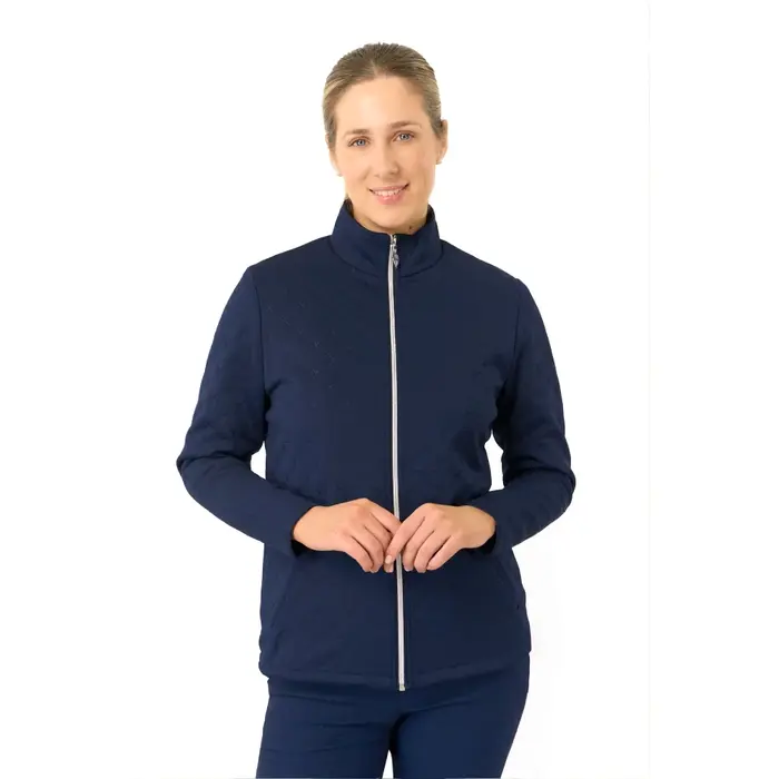 Pure Golf Veste de golf d'hiver structurée et doublée Pure Golf Lola - Bleu marine