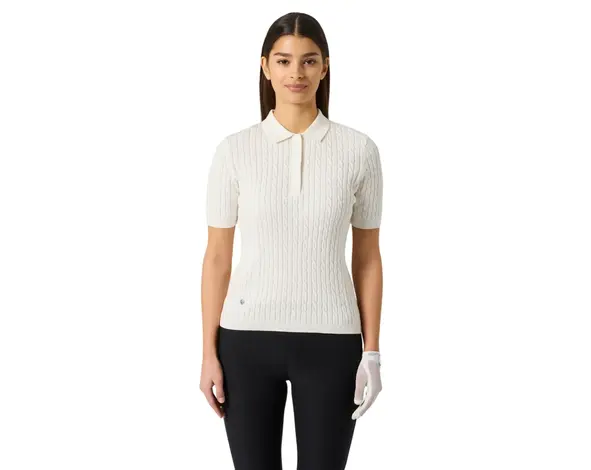 Daily Sports Daily Sports Madelene Camiseta polo de Golf de Punto, de Manga Corta - Blanca
