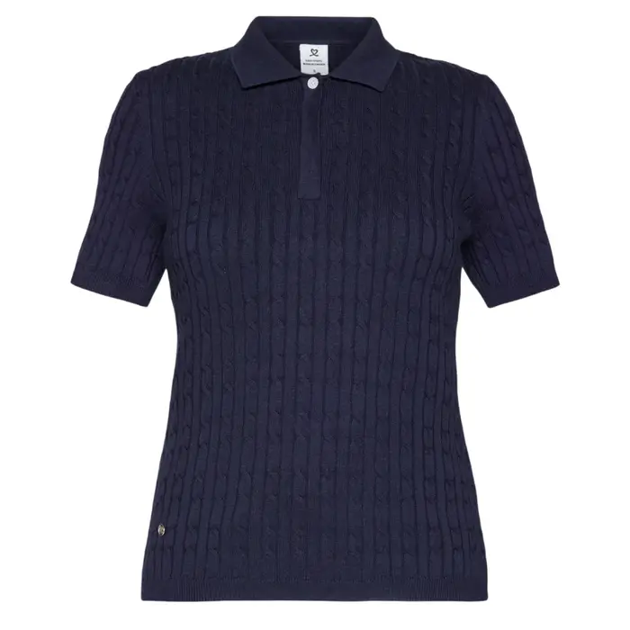 Daily Sports Daily Sports Madelene Gestricktes Polo-Golfshirt mit kurzen Ärmeln - Marineblau