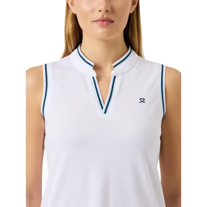 Daily Sports Daily Sports Cuello Redondo Polo de Golf Sin Mangas - Blanca