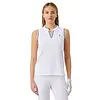 Daily Sports Cuello Redondo Polo de Golf Sin Mangas - Blanca