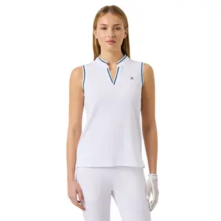 Daily Sports Daily Sports Rundhals Ärmelloses Polo Golfshirt – Weiß