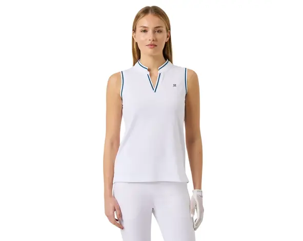 Daily Sports Daily Sports Col Rond Polo de Golf Sans Manches - Blanc