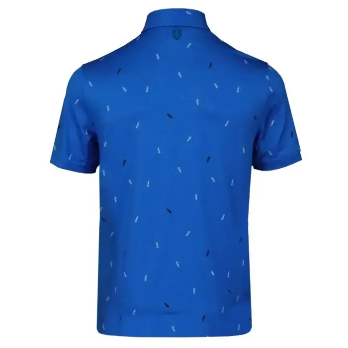 Island Green Island Green All Over 'Golf' Print Homme Polo de Golf - Bleu