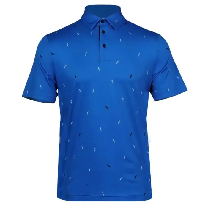 Island Green Island Green All Over 'Golf' Print Hombre Polo de Golf - Azul