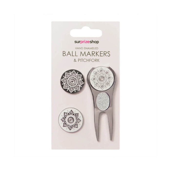 Surprizeshop Surprizeshop Kit de Marqueurs de Balle avec Relève-Pitch - Argent