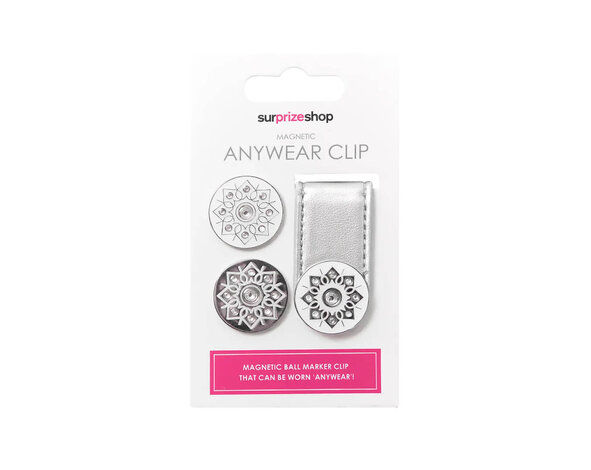 Surprizeshop Surprizeshop Golf Ball Marker with Magnetic Clip Set - Silver
