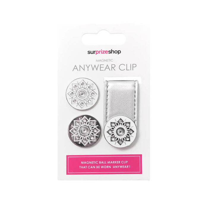 Surprizeshop Surprizeshop Ballmarker-Set mit Magnetclip - Silber