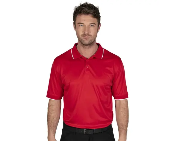 Island Green Island Green Performance Heren Polo Shirt - Rood