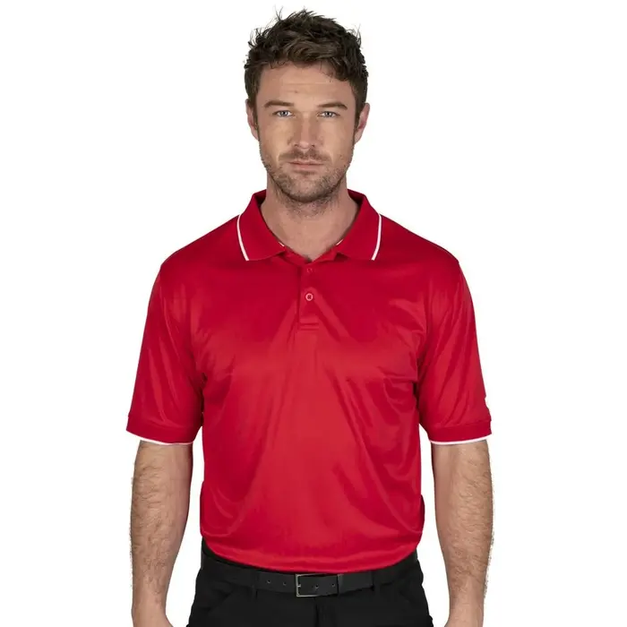 Island Green Island Green Performance Homme Polo de Golf - Rouge