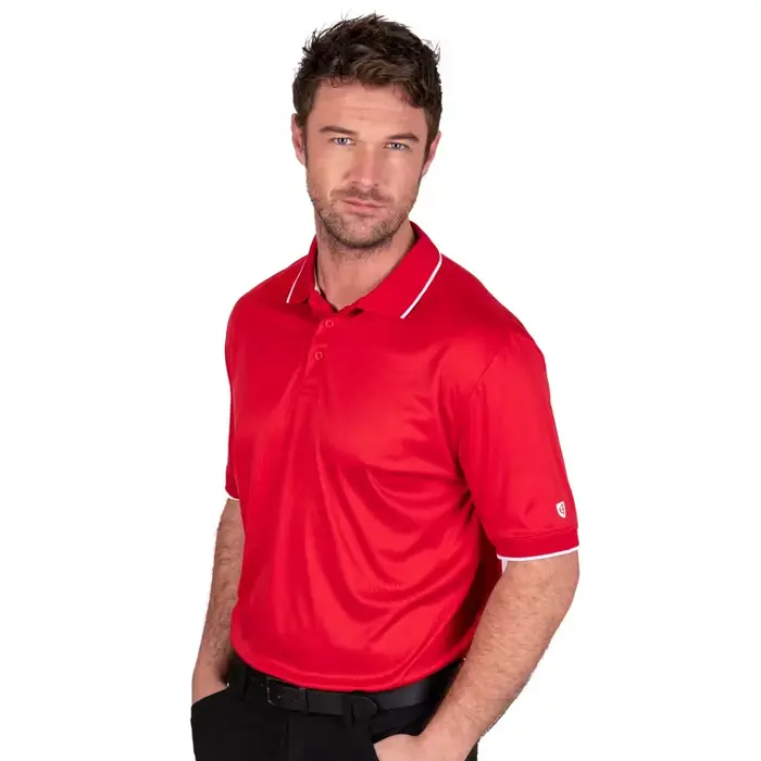 Island Green Island Green Performance Herren Poloshirt - Rot