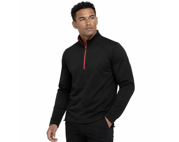 Island Green Island Green Textured Fabric Herren Pullover - Schwarz Rot