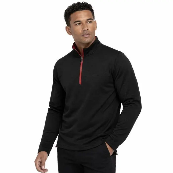 Island Green Island Green Textured Fabric Homme Pul - Noir Rouge