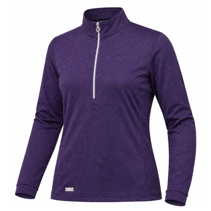 Island Green Island Green Half Zip Printed Femme Top Layer - Violet