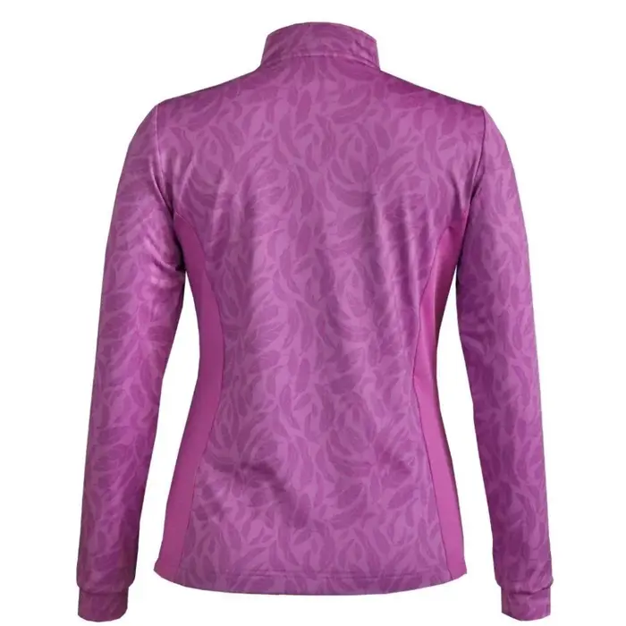 Island Green Island Green Feather Print Stretch Dames Top Layer - Roze